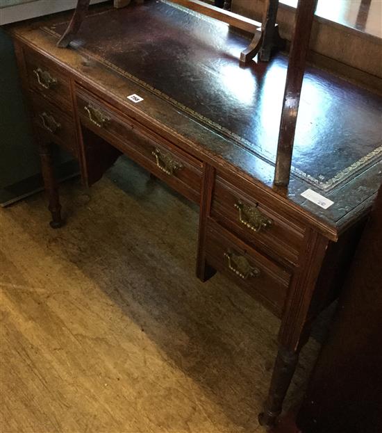 Edwardian tramline oak writing table